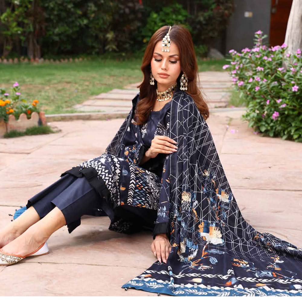 Schick Sitara Gold Printed Unstitched 3Pcs Suit With Dupatta - 3, Women, 3Pcs Shalwar Suit, MI Creation, Chase Value
