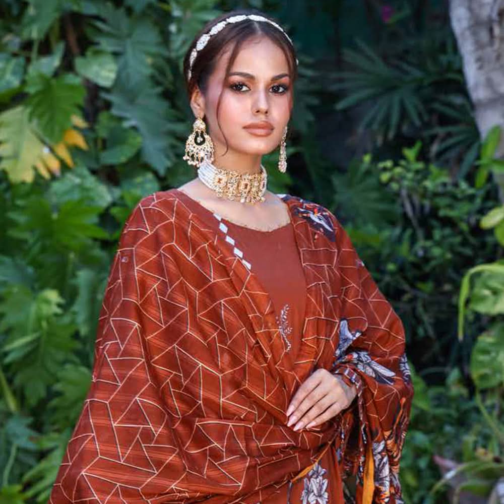 Schick Sitara Gold Printed Unstitched 3Pcs Suit With Dupatta - 10, Women, 3Pcs Shalwar Suit, MI Creation, Chase Value