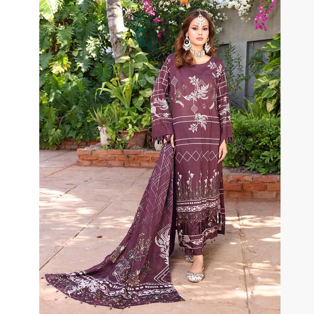 Schick Sitara Gold Printed Unstitched 3Pcs Suit With Dupatta - 1, Women, 3Pcs Shalwar Suit, MI Creation, Chase Value