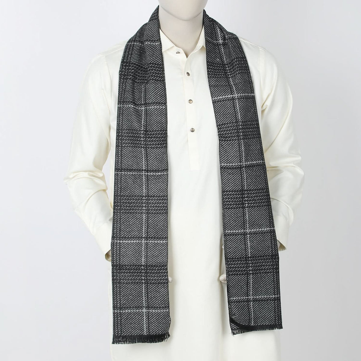 Men's Muffler - Black, Men's Shawls & Mufflers, Chase Value, Chase Value