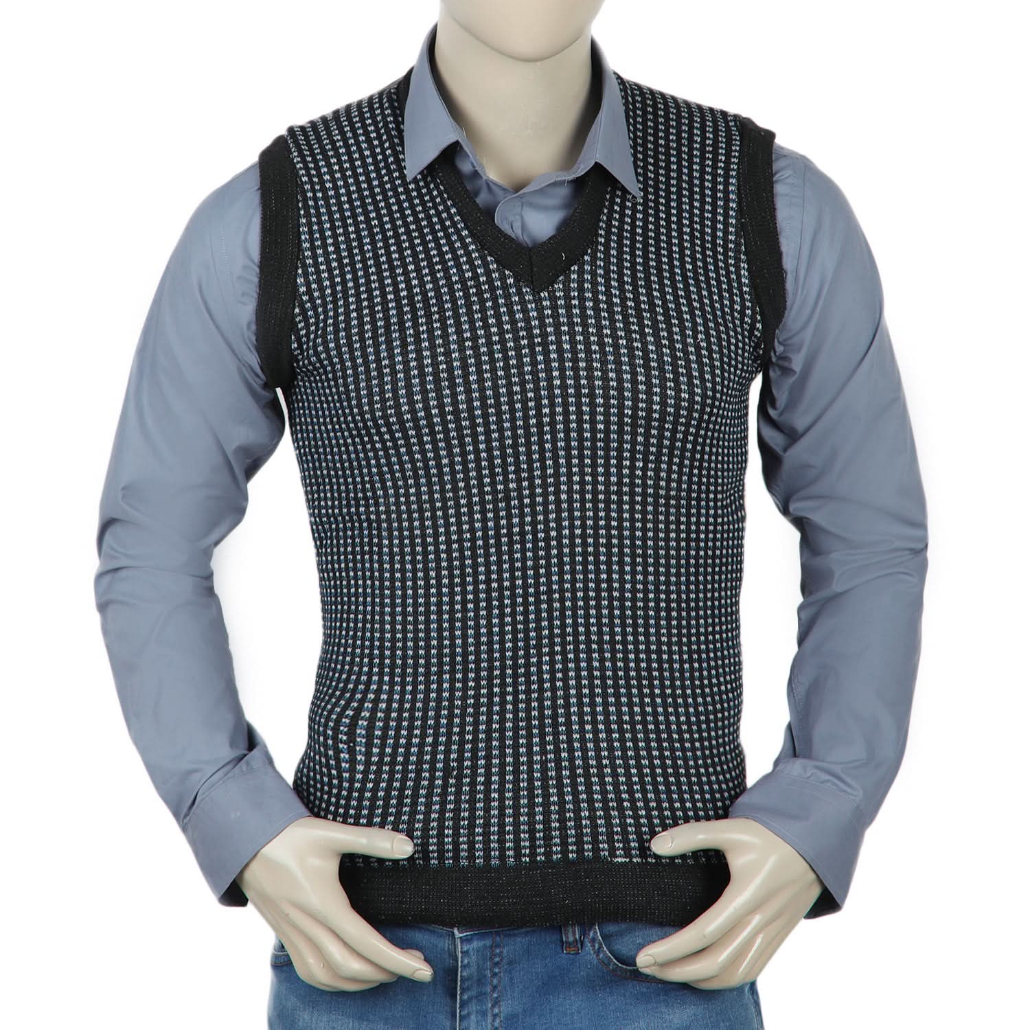 Men's Sleevless Sweater  - Black, Men's Sweater & Sweat Shirts, Chase Value, Chase Value