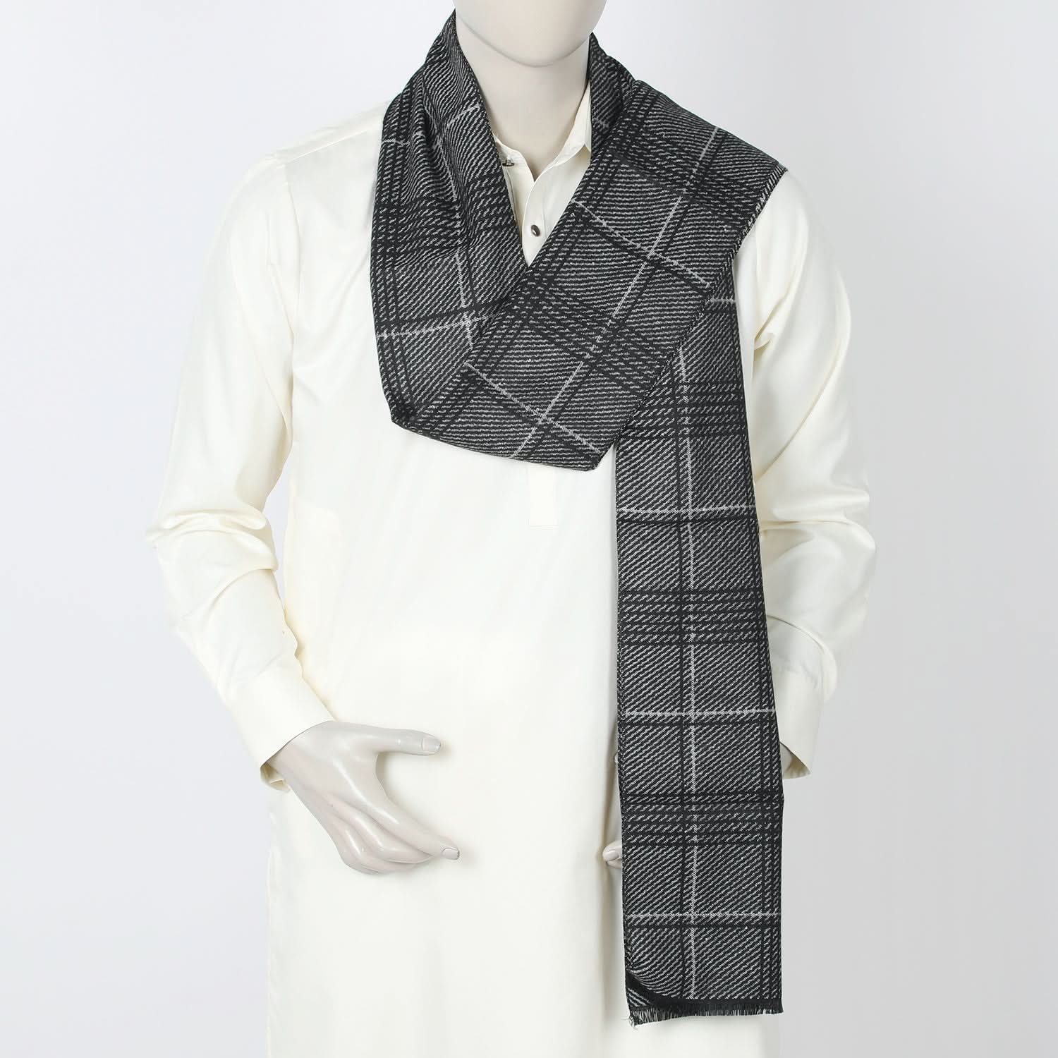 Men's Muffler - Black, Men's Shawls & Mufflers, Chase Value, Chase Value