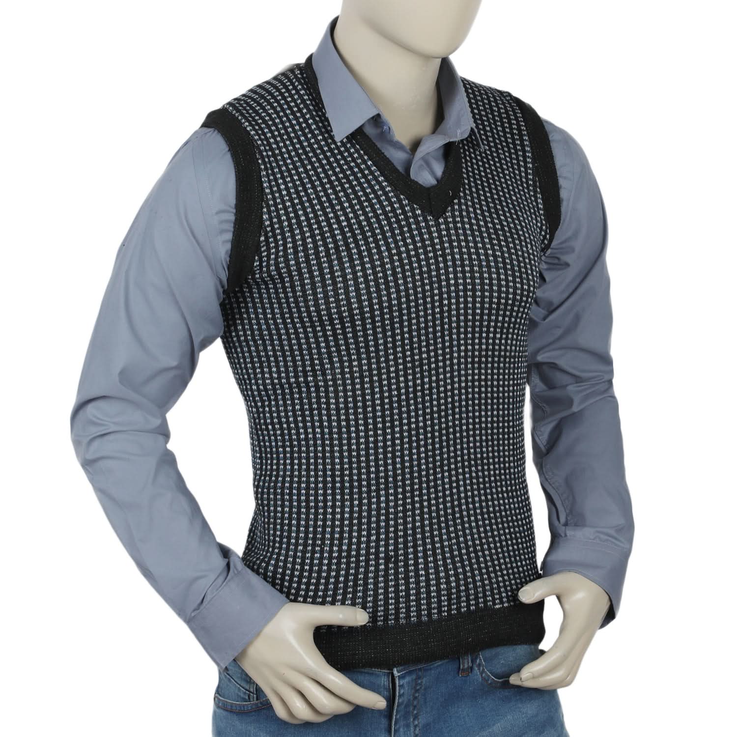 Men's Sleevless Sweater  - Black, Men's Sweater & Sweat Shirts, Chase Value, Chase Value