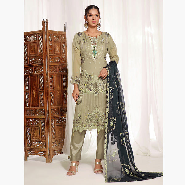 Bin Hameed Sanobar Luxury Chiffon Embroidered Unstitched 3Pcs Suit -  EKR-4376, Women, 3Pcs Shalwar Suit, Rana Arts, Chase Value