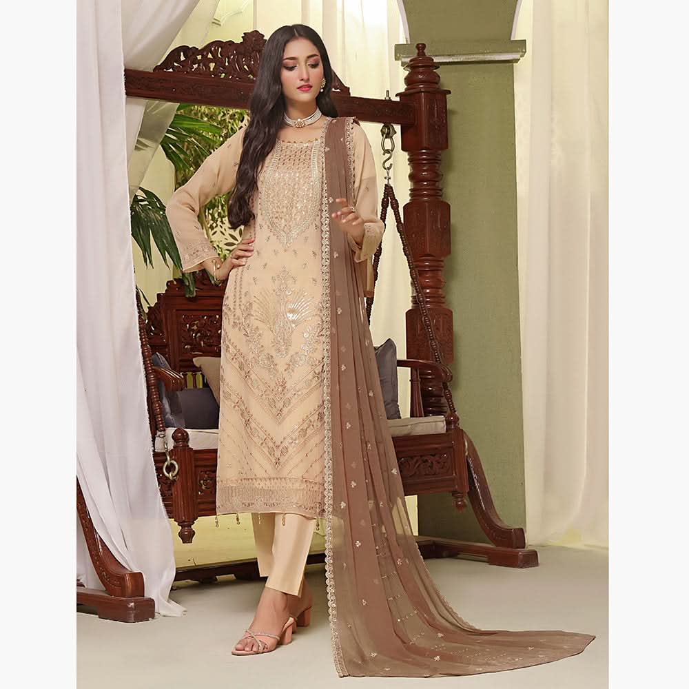 Bin Hameed Sanobar Luxury Chiffon Embroidered Unstitched 3Pcs Suit -  EKR-4378, Women, 3Pcs Shalwar Suit, Rana Arts, Chase Value
