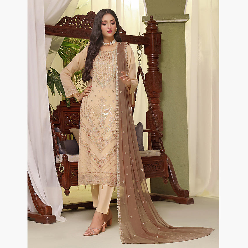 Bin Hameed Sanobar Luxury Chiffon Embroidered Unstitched 3Pcs Suit -  EKR-4378, Women, 3Pcs Shalwar Suit, Rana Arts, Chase Value