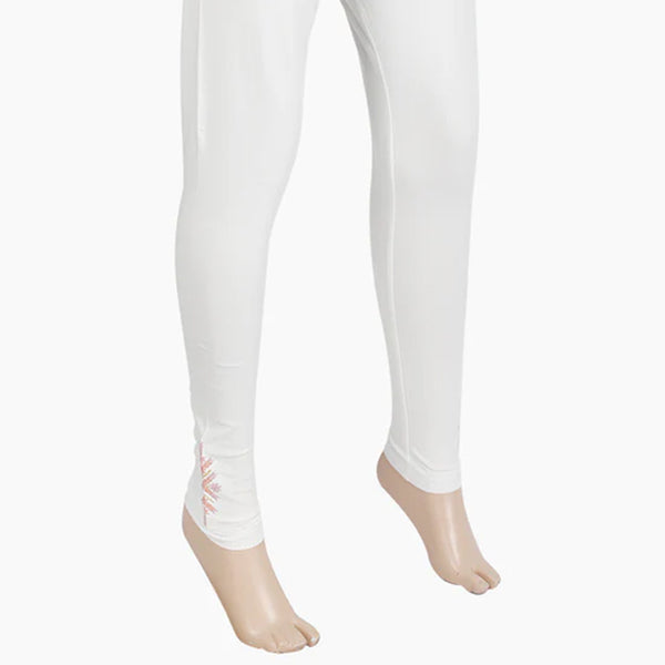 Eminent Women's Embroidered Tights - White, Women Pants & Tights, Eminent, Chase Value