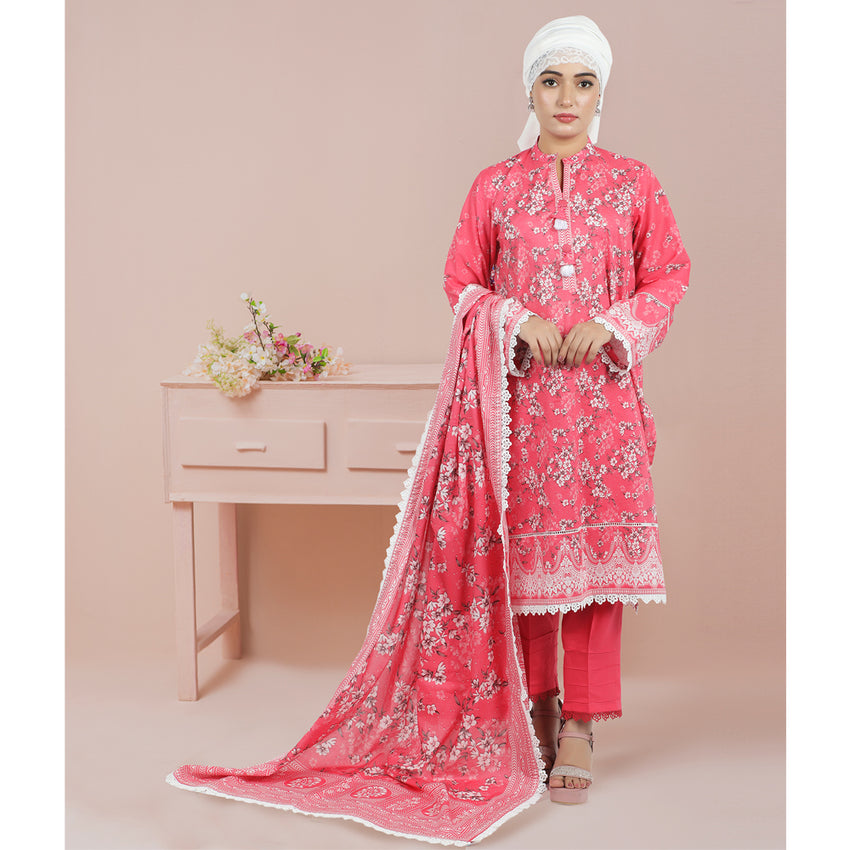 Eminent Women's Un-Stitched 3pcs Suit