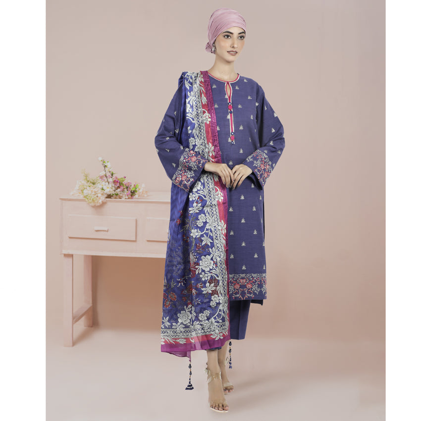 Eminent Women's Un-Stitched 3pcs Suit