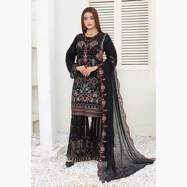 Bin Hameed Haiza Chiffon Semi Stitched Sharara -  EKR-4350, Women, 3Pcs Shalwar Suit, Rana Arts, Chase Value
