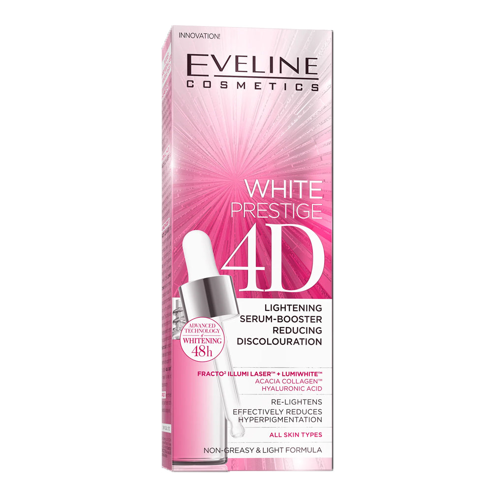 Eveline White Prestige 4D Lightening Serum Booster Reducing Discoloration - 18ml, Oils & Serums, Eveline, Chase Value