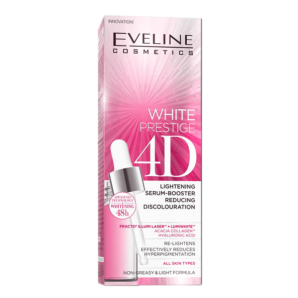 Eveline White Prestige 4D Lightening Serum Booster Reducing Discoloration - 18ml