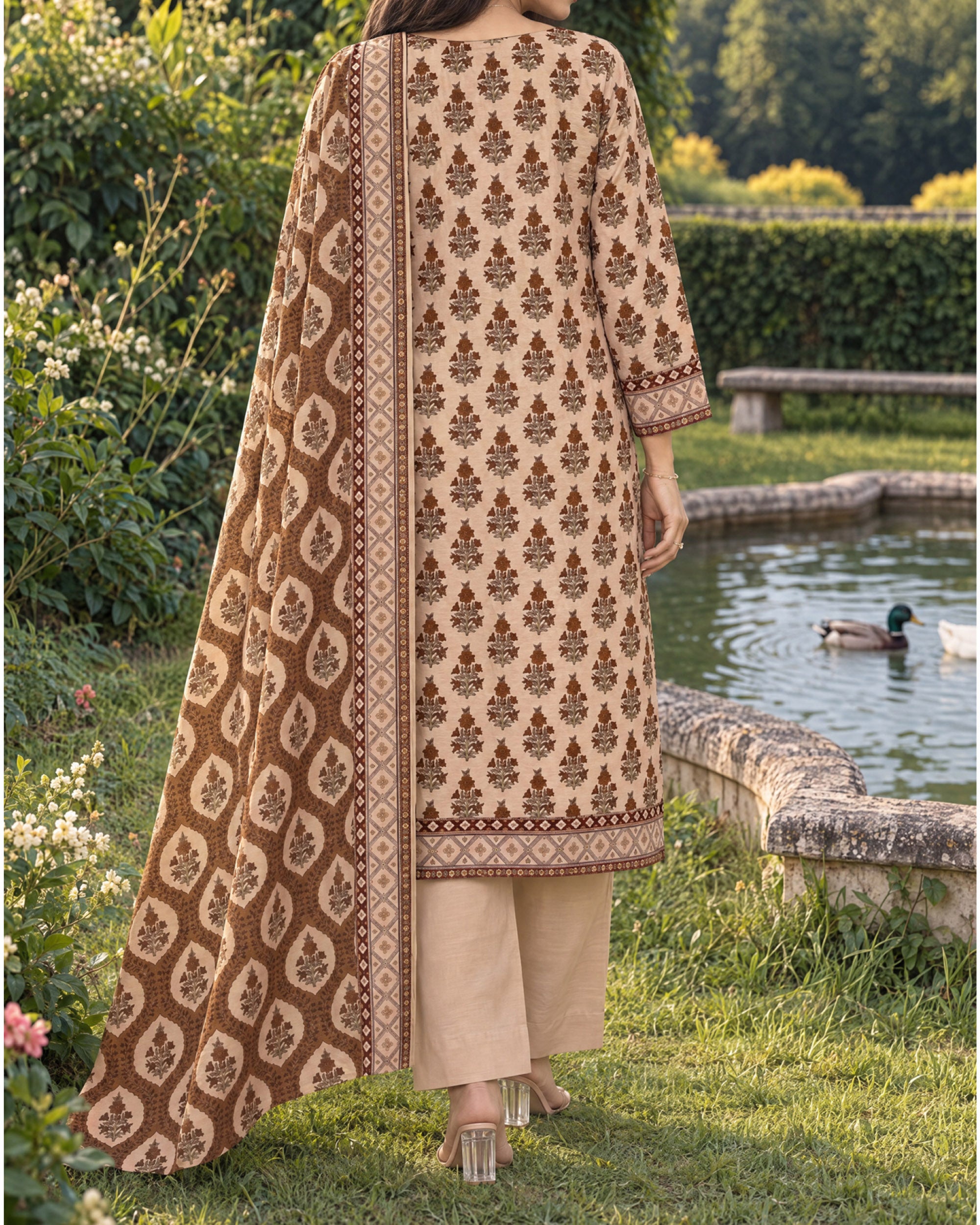 Zarineh Everyday Khaddar Printed Suit - 3 Pc