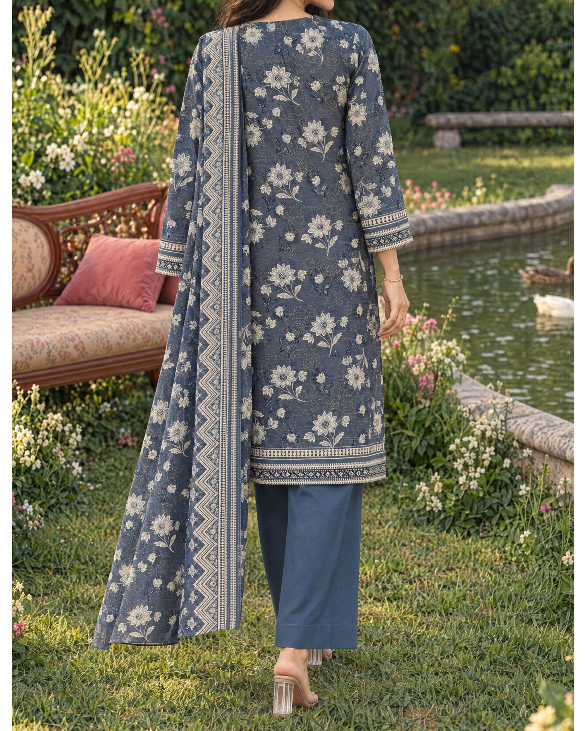 Zarineh Everyday Khaddar Printed Suit - 3 Pc