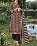 Zarineh Everyday Khaddar Printed Suit - 3 Pc