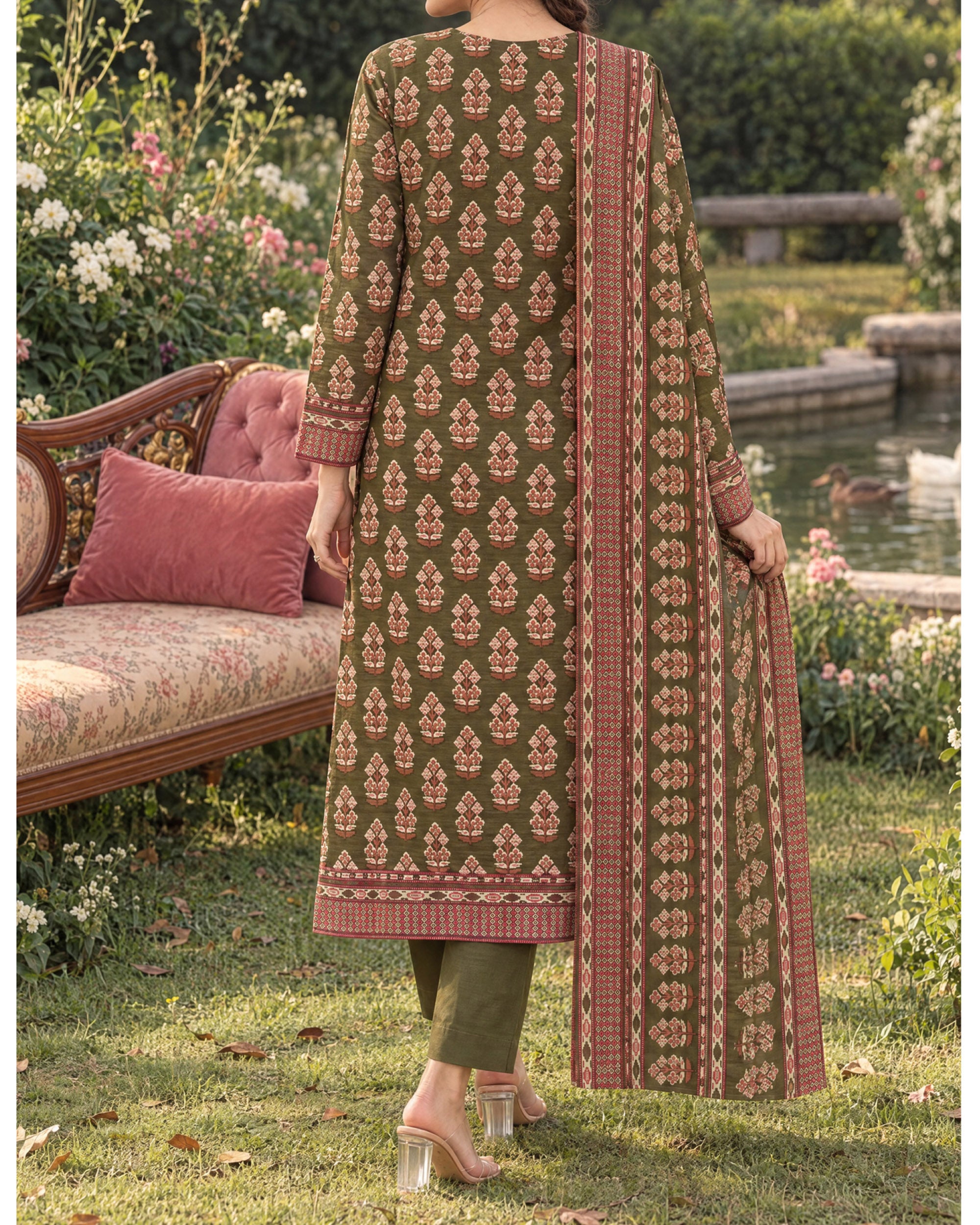 Zarineh Everyday Khaddar Printed Suit - 3 Pc