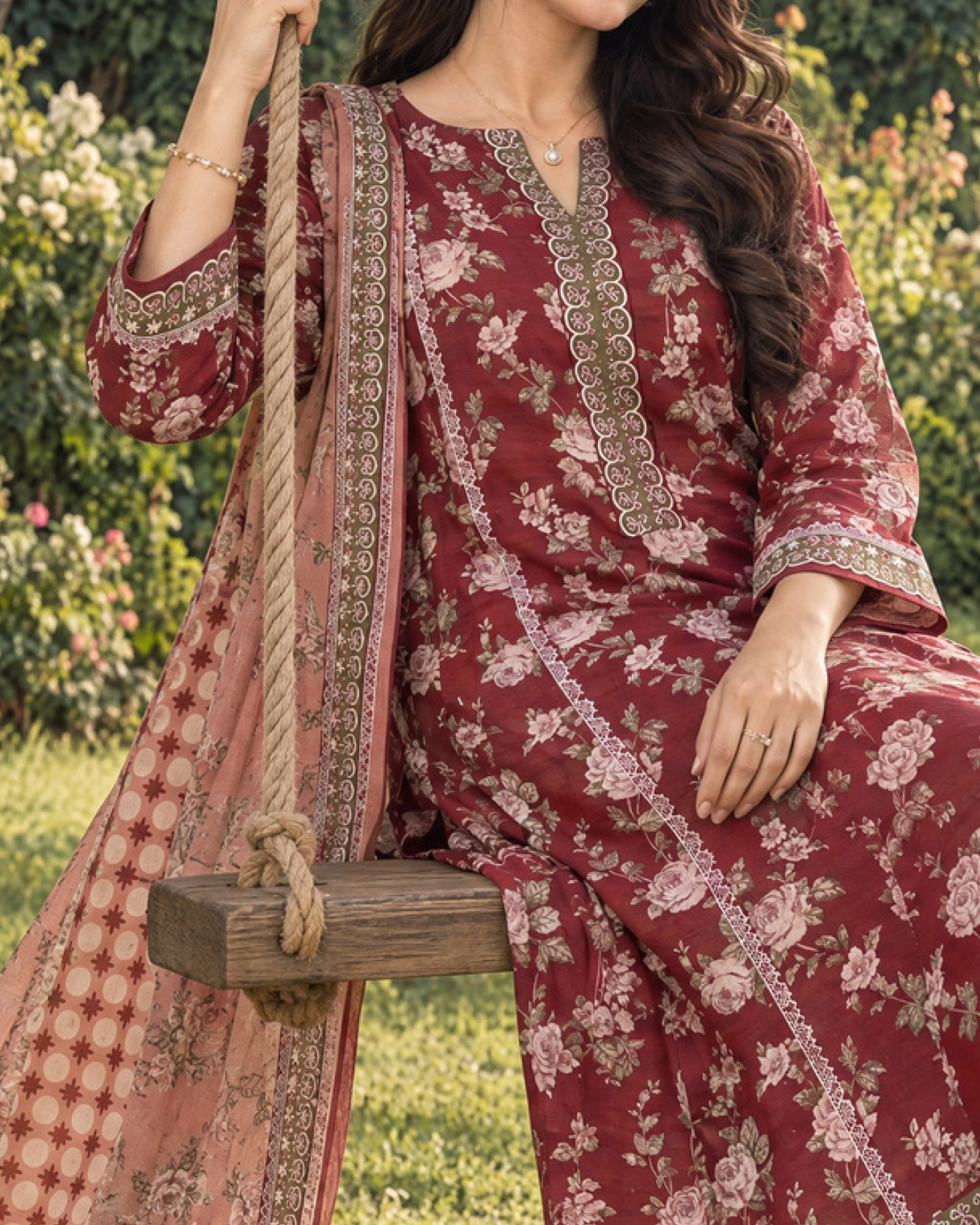 Zarineh Everyday Khaddar Printed Suit - 3 Pc
