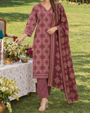 Zarineh Everyday Khaddar Printed Suit - 3 Pc