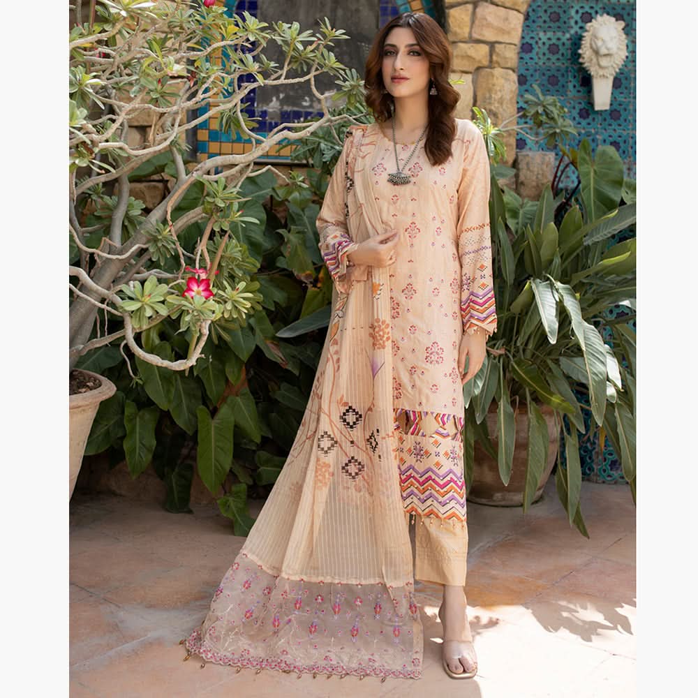 Schick Viscose With Fancy Dupatta Unstitched 3Pcs Suit - 5, Women, 3Pcs Shalwar Suit, MI Creation, Chase Value