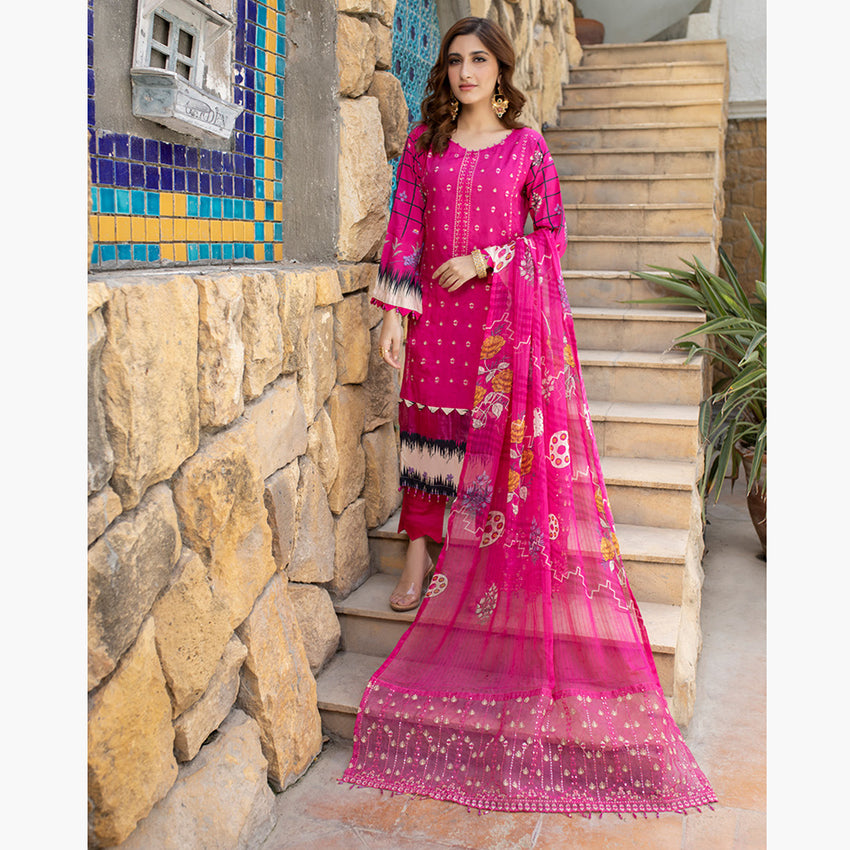 Schick Viscose With Fancy Dupatta Unstitched 3Pcs Suit - 9, Women, 3Pcs Shalwar Suit, MI Creation, Chase Value