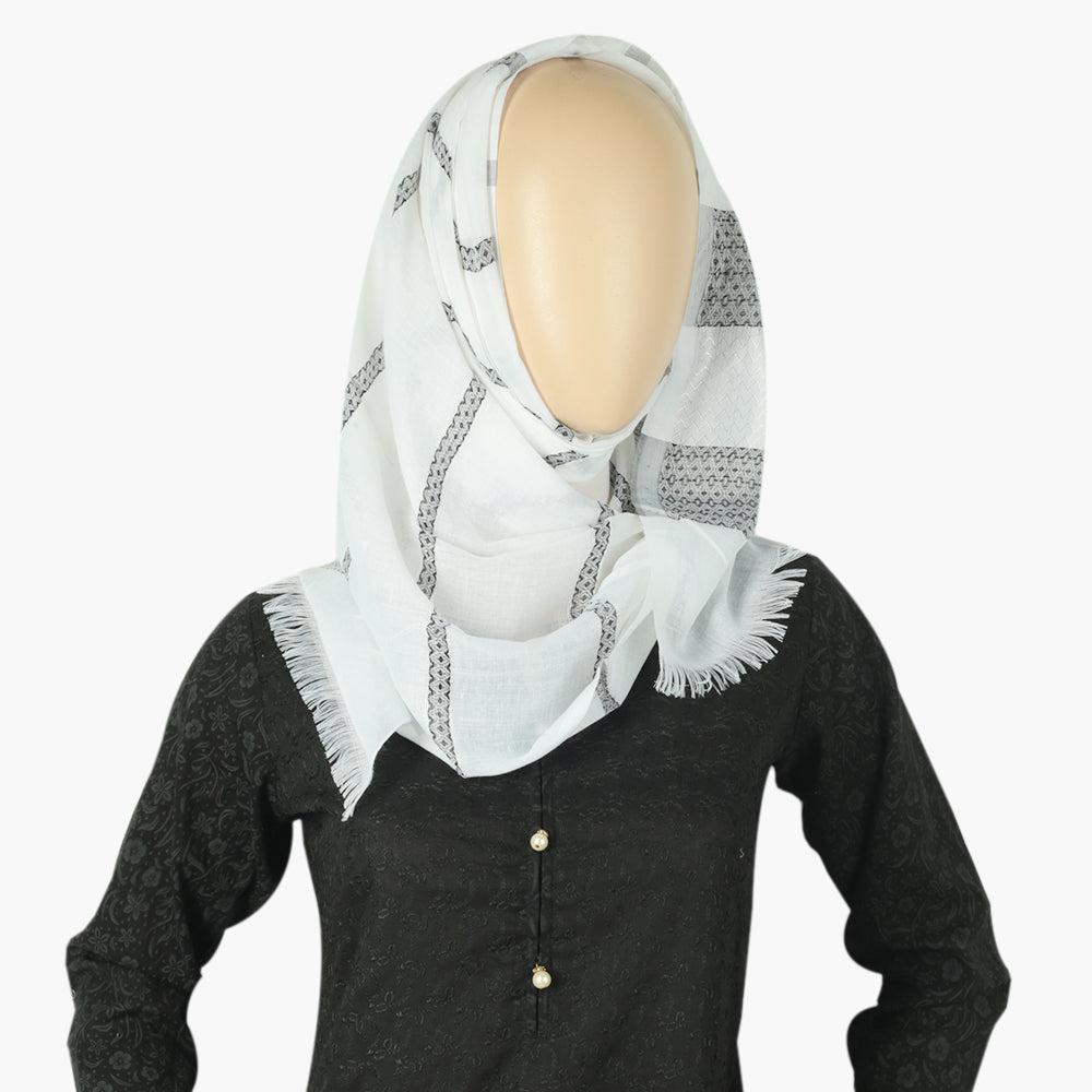 Women's Turkish Scarf - Off White, Women Shawls & Scarves, Chase Value, Chase Value