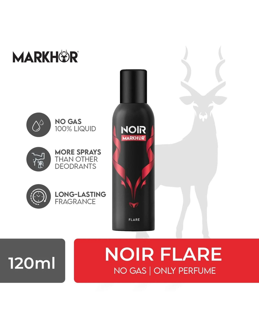 Markhor Body Spray Noir - 120ml, Men Body Spray & Mist, Chase Value, Chase Value