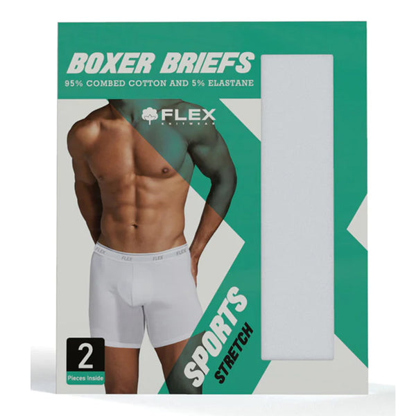 Flex Boxer Briefs Sports Stretch, Double Pack, Assorted Colors
