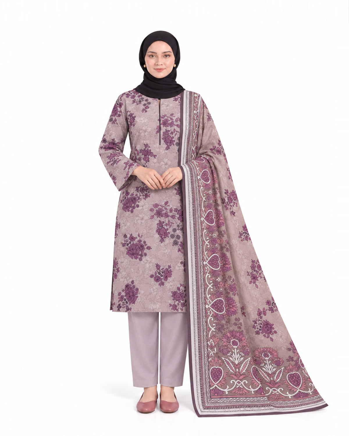 Al Jannat Dhanak Printed Suit - 3 Pc