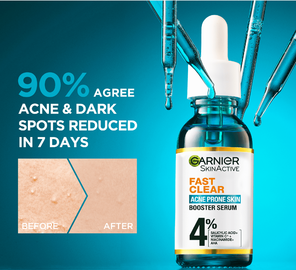 Garnier Fast Clear Serum For Acne Prone Skin 30ml, Oils & Serums, Chase Value, Chase Value