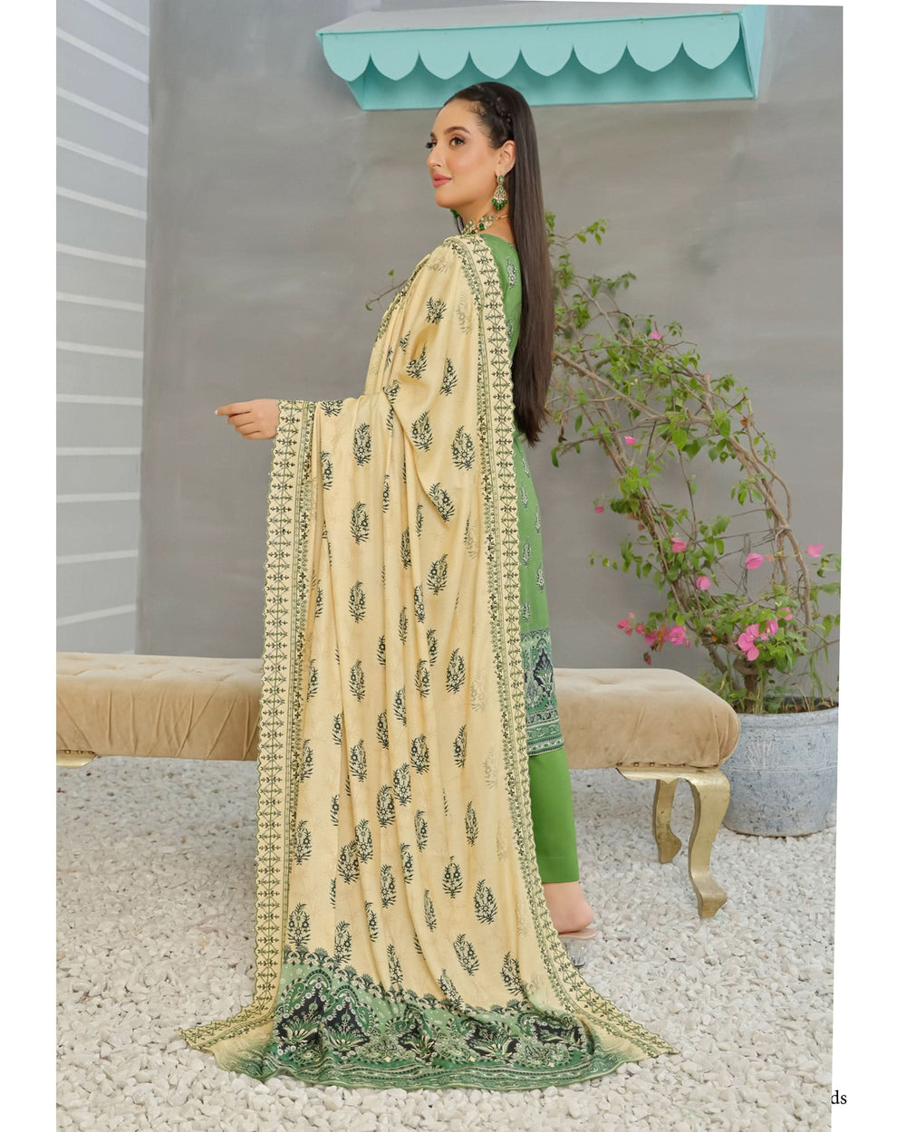 Gulfishan By RA-Bin Hameed Embroidered Unstitched 3Pcs Suit With Shawl - TS-2013, Women, 3Pcs Shalwar Suit, Rana Arts, Chase Value
