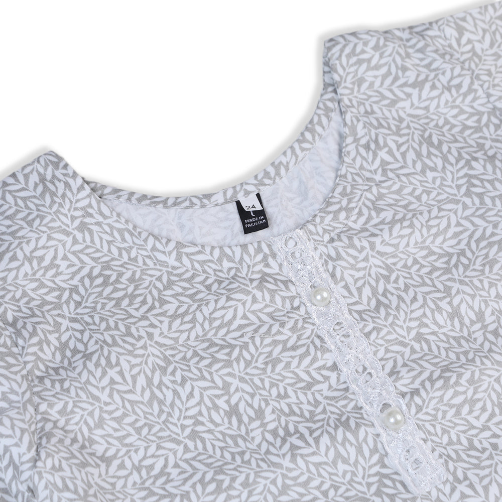 Girls Cotton 2Pcs Shalwar Suit - Grey & White, Girls Shalwar Kameez, Chase Value, Chase Value