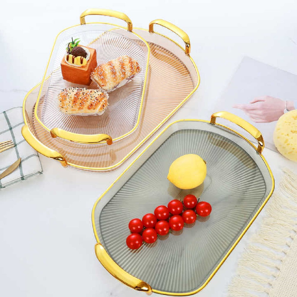 Fancy Tray Set 3 Pcs - Golden, Tray, Chase Value, Chase Value
