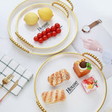 3 Piece Exquisite Round Multi-purpose Tray with Handles - Golden, Tray, Chase Value, Chase Value