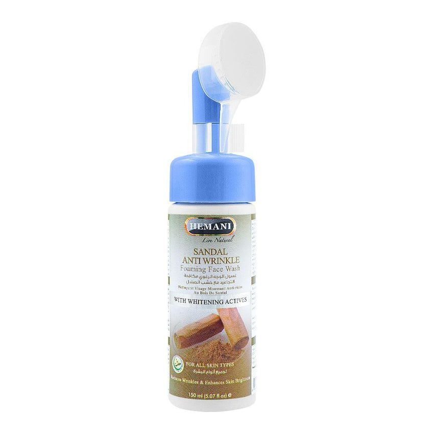 Hemani Sandal Anti-Wrinkle Foaming Face Wash, For All Skin Types, 150ml, Face Washes, WB By Hemani, Chase Value