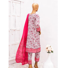 Hira Printed Lawn Embroidered 3Pcs Suit with Bember Dupatta - 3, Women, 3Pcs Shalwar Suit, Leeds Textile, Chase Value
