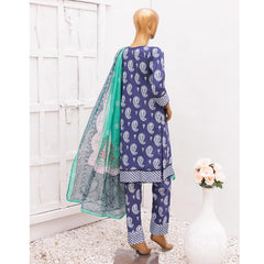 Hira Printed Lawn Embroidered 3Pcs Suit with Bember Dupatta - 10, Women, 3Pcs Shalwar Suit, Leeds Textile, Chase Value