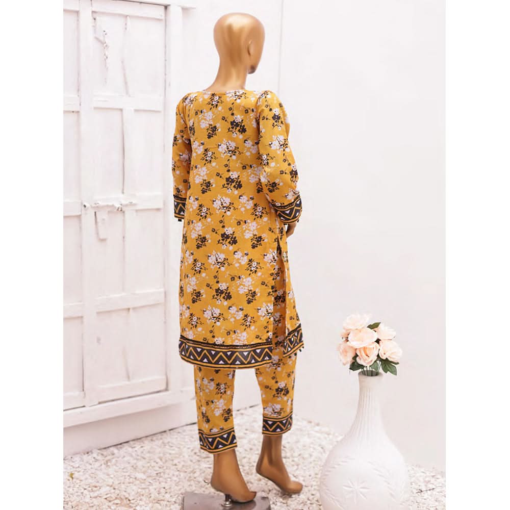 Hira Printed Lawn Embroidered 3Pcs Suit with Bember Dupatta - 5, Women, 3Pcs Shalwar Suit, Leeds Textile, Chase Value