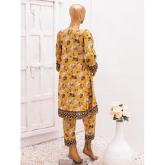 Hira Printed Lawn Embroidered 3Pcs Suit with Bember Dupatta - 5