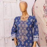 Hira Printed Lawn Embroidered 3Pcs Suit with Bember Dupatta - 8, Women, 3Pcs Shalwar Suit, Leeds Textile, Chase Value