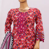 Hira Printed Lawn Embroidered 3Pcs Suit with Bember Dupatta - 1, Women, 3Pcs Shalwar Suit, Leeds Textile, Chase Value