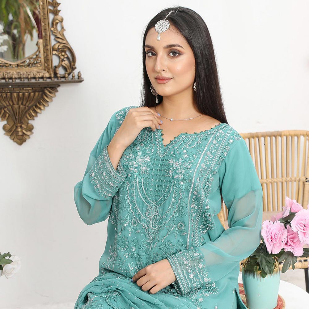 Bin Hameed Hoorain Luxury Chiffon Embroidered 3pcs Suit - 2, Women, 3Pcs Shalwar Suit, Tawakkal Fabrics, Chase Value