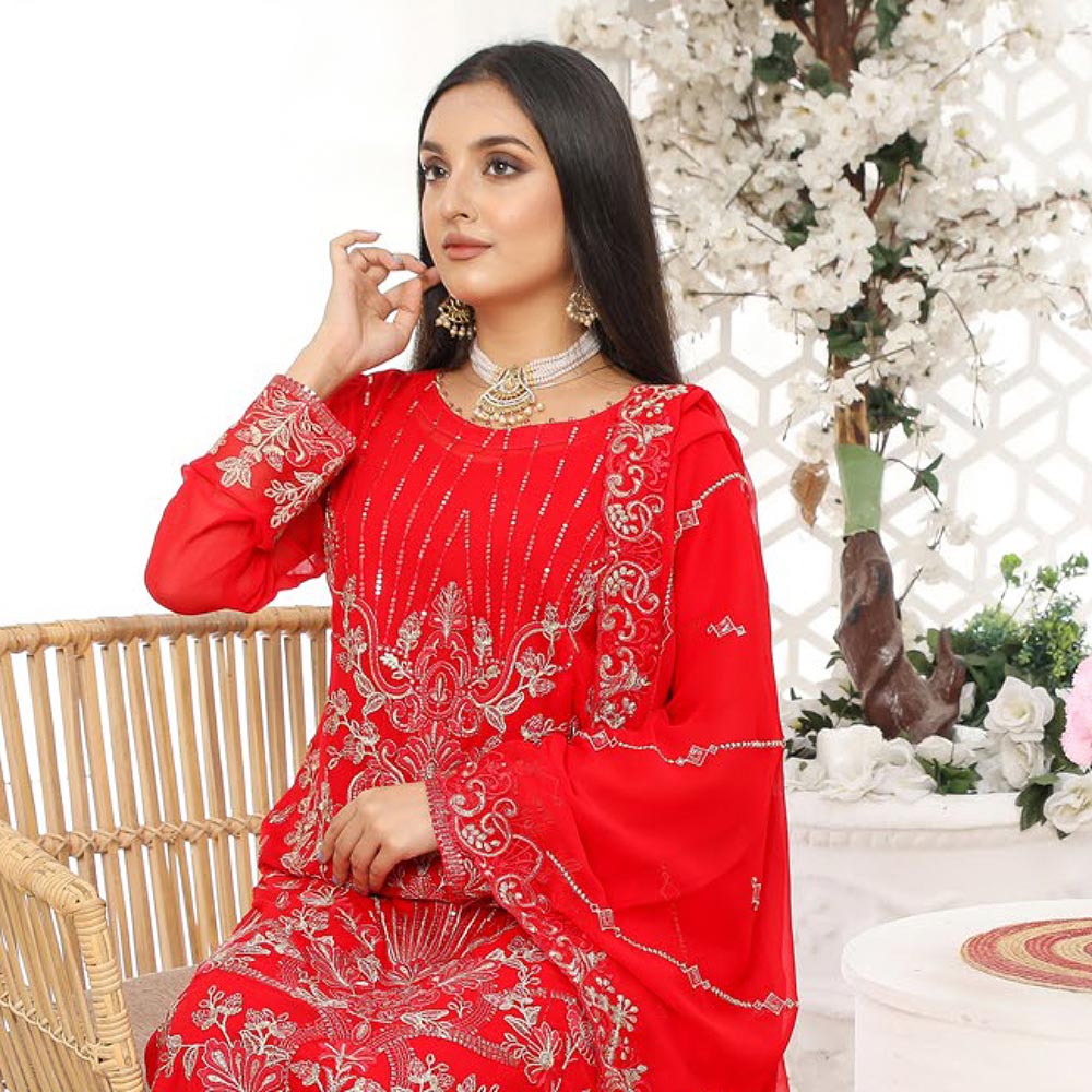 Bin Hameed Hoorain Luxury Chiffon Embroidered 3pcs Suit - 6, Women, 3Pcs Shalwar Suit, Tawakkal Fabrics, Chase Value