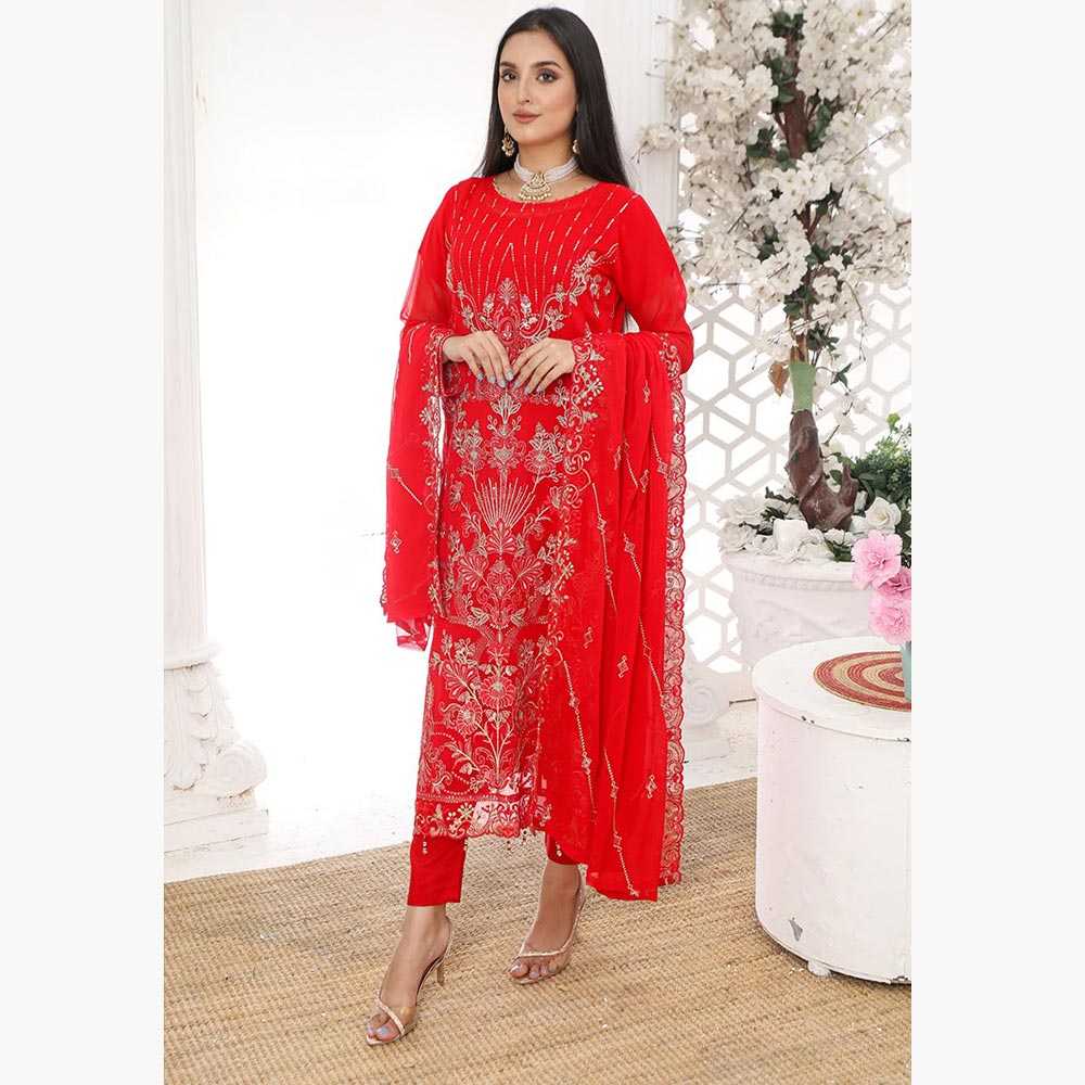 Bin Hameed Hoorain Luxury Chiffon Embroidered 3pcs Suit - 6, Women, 3Pcs Shalwar Suit, Tawakkal Fabrics, Chase Value