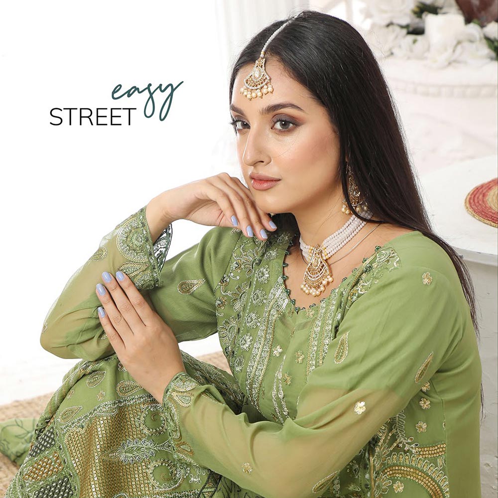 Bin Hameed Hoorain Luxury Chiffon Embroidered 3pcs Suit - 4, Women, 3Pcs Shalwar Suit, Tawakkal Fabrics, Chase Value