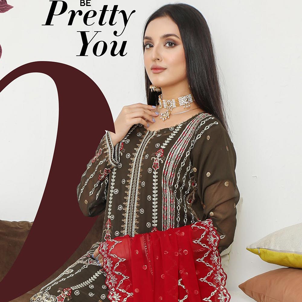 Bin Hameed Hoorain Luxury Chiffon Embroidered 3pcs Suit - 1, Women, 3Pcs Shalwar Suit, Tawakkal Fabrics, Chase Value