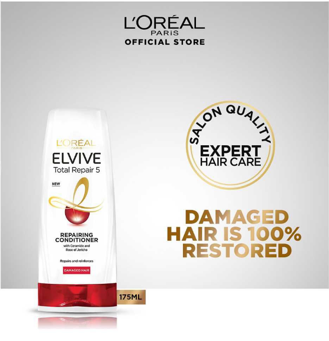 L'Oreal Paris Total Repair 5 Repairing Conditioner, For Damaged Hair, 175ml, Shampoo & Conditioner, Loreal, Chase Value