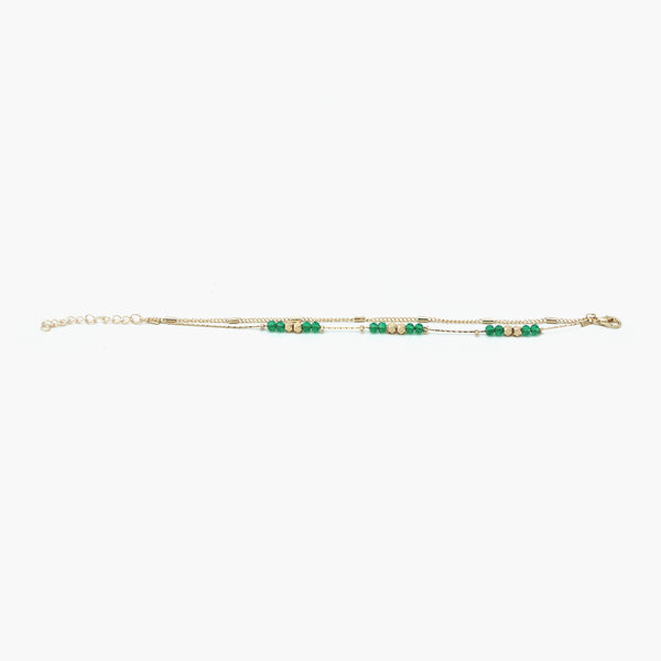 Women's Ankilet - Golden and Green, Women Foot Jewellery, Chase Value, Chase Value
