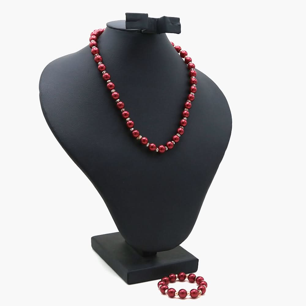 Girls Mala - Maroon, Girls Jewellery Sets, Chase Value, Chase Value