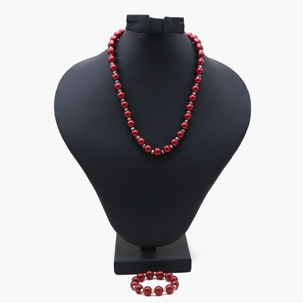 Girls Mala - Maroon, Girls Jewellery Sets, Chase Value, Chase Value