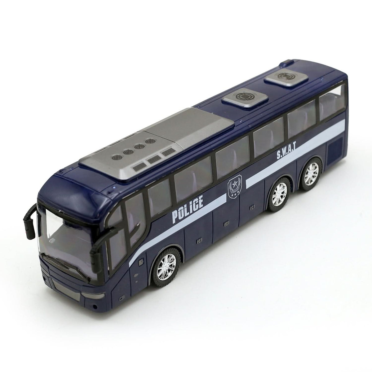 Friction Police Bus - Navy Blue, Non-Remote Control, Chase Value, Chase Value